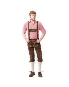 Tyroler lederhosen bukser Rudi lang mørkebrun