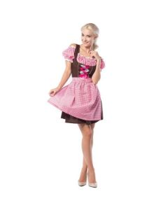 Oktoberfest kjole Anne-Ruth pink og brun