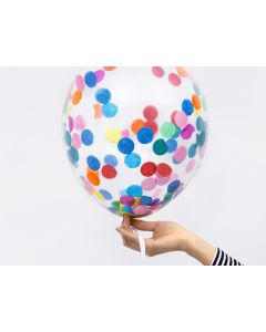 Konfetti Balloner multifarvet 6x - 30 cm