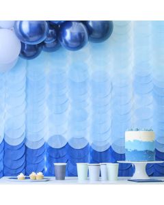 Blå Backdrop i Silkepapir - 2 x 2 meter