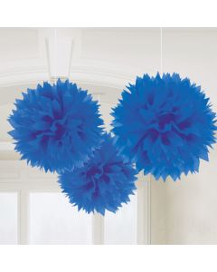 Pomponer i Blå 3x - 40 cm