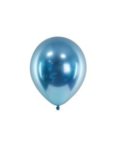 Blå Chrome balloner 10x - 30 cm