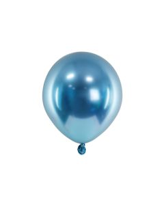 Blå Chrome Mini Balloner 50x - 12 cm