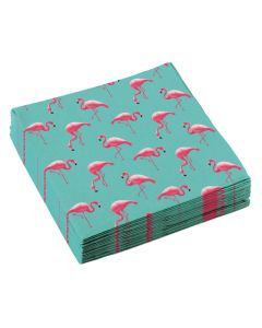 Flamingo Servietter 20x - 33x 33 cm