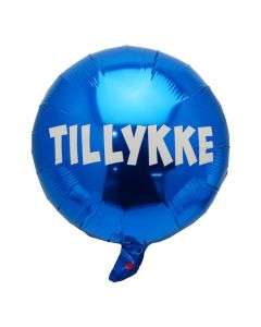 Tillykke Folieballon i Blå - 45 cm