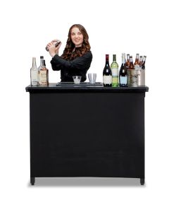 Mobil bar sort cocktail bar inkl. taske transportabel - 115x100 cm
