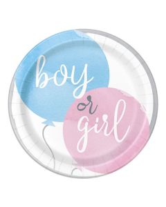 Gender reveal paptallerkener dreng eller pige 8x
