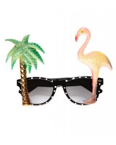 Hawaii solbrille med palme og flamigo