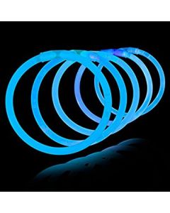 Blå knæklys 100x - Selvlysende armbånd