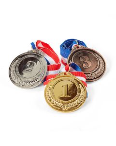 Medaljer guld, sølv og bronze 3x