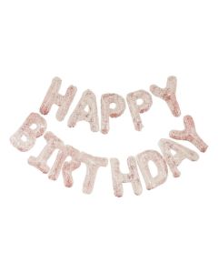 Transparent konfetti Happy Birthday Ballon Banner       