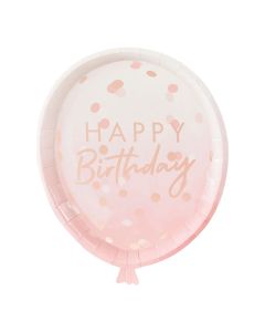 Rose Gold Ballon formede Tallerkener 8x