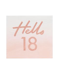 Hello 18 Pink/Rose Gold Servietter 16x