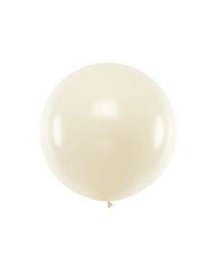 Kæmpe Metallic Råhvid Ballon - 1 meter