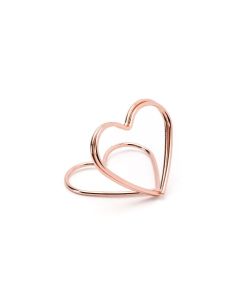 Rose gold hjerte bordkort holdere 10x - 2,5