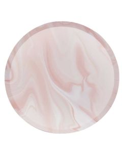 Pink Marmoreret Tallerkner 8x - 25 cm