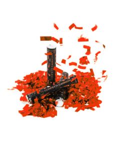 Rød konfettirør 40 cm PartyVikings - Metallic Rektangulær