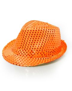 Orange hat med glitter