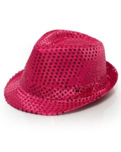 Hot pink hat med glitter