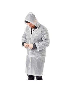 Regnponcho transparent one-size i kraftig kvalitet