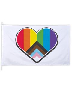 Progress pride flag med hjerte - 200x300 cm