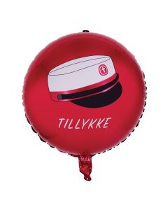 Rød Hue Tillykke Folieballon - 45 cm