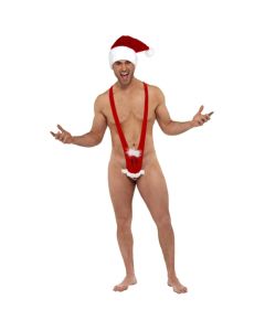 Julemands mankini rød kostume