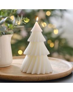 Juletræ stearinlys hvid 15x9 cm