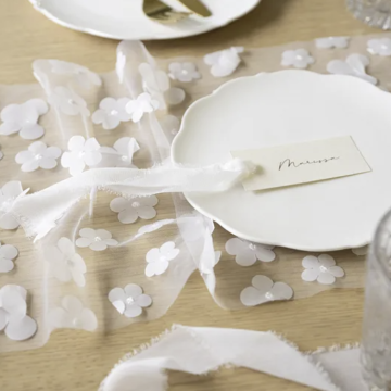 Bordløber med hvide blomster - 5 meter