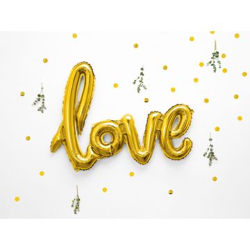 love folieballon guld - 73 x 59 cm