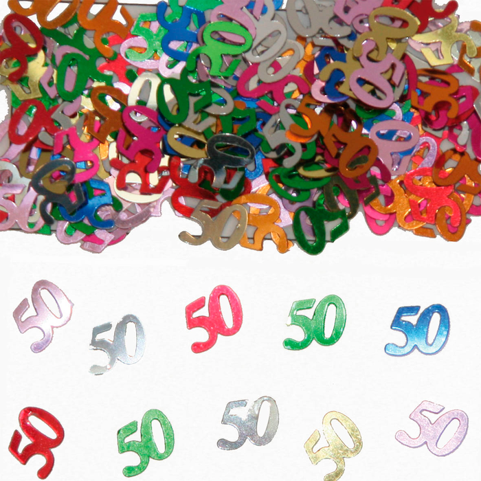 50 års fødselsdag konfetti flerfarvet - 14g