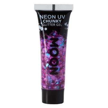 Neon UV Chunky Glitter Gel Lilla 12 ml Moon Creations