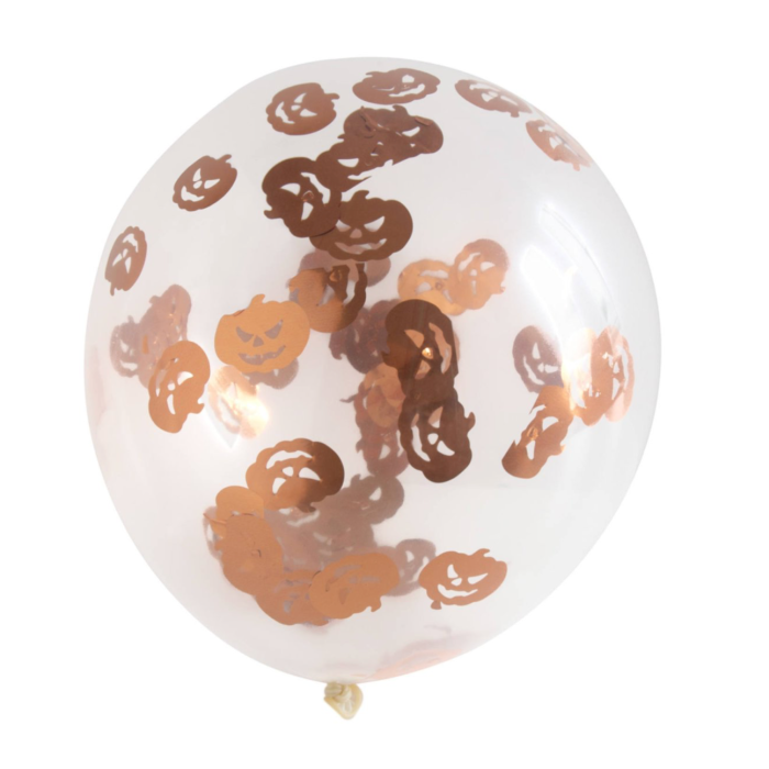 Ballon med græskar konfetti - 30 cm