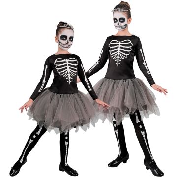 Ballerina skelet kostume til piger