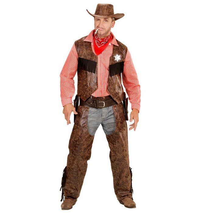 Cowboy Sherif Kostume - 4 dele