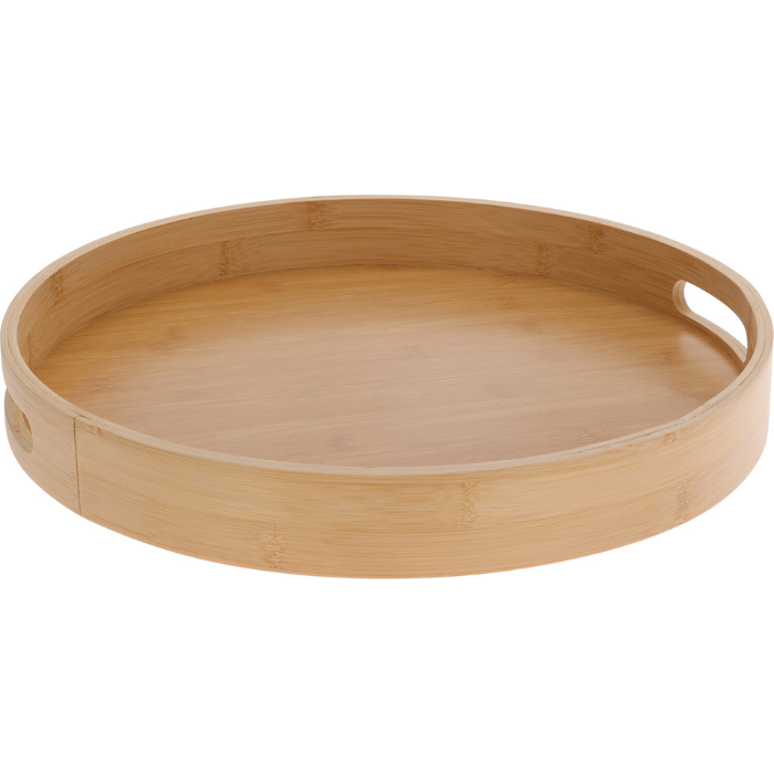 Rund serveringsbakke i bambus 40x5 cm