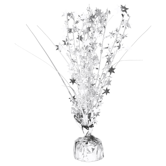 Ballonvægt stjerner sølv 32 cm - 200 g