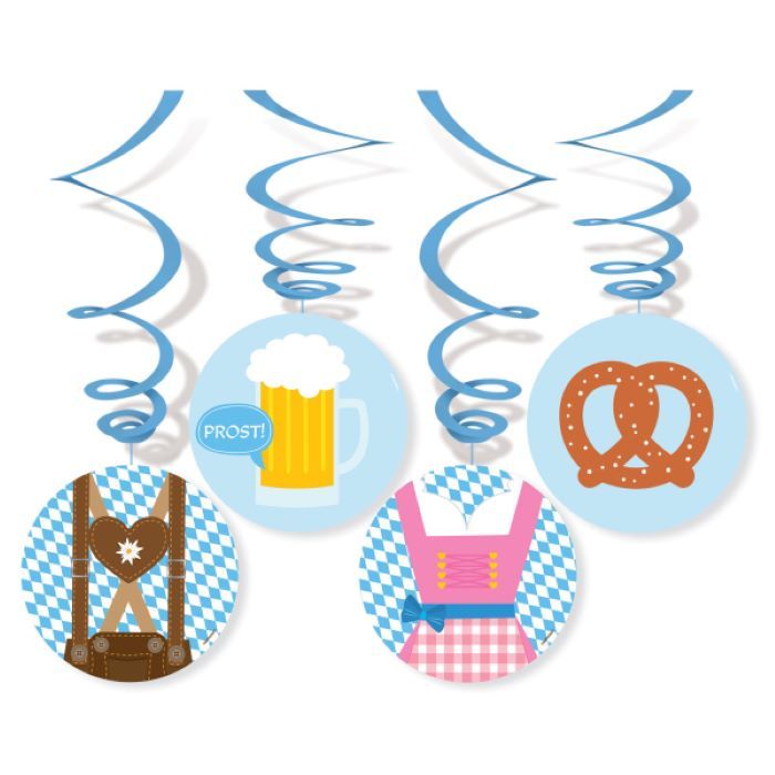 Swirls med oktoberfest motiver 4x - 80 cm