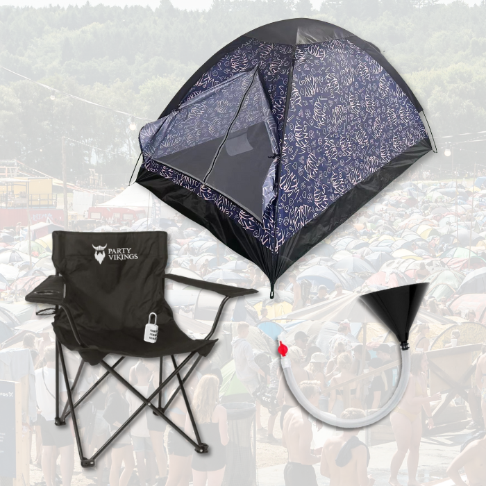 Festivalpakke 1 person premium - FRIGG telt, festivalstol m.m.