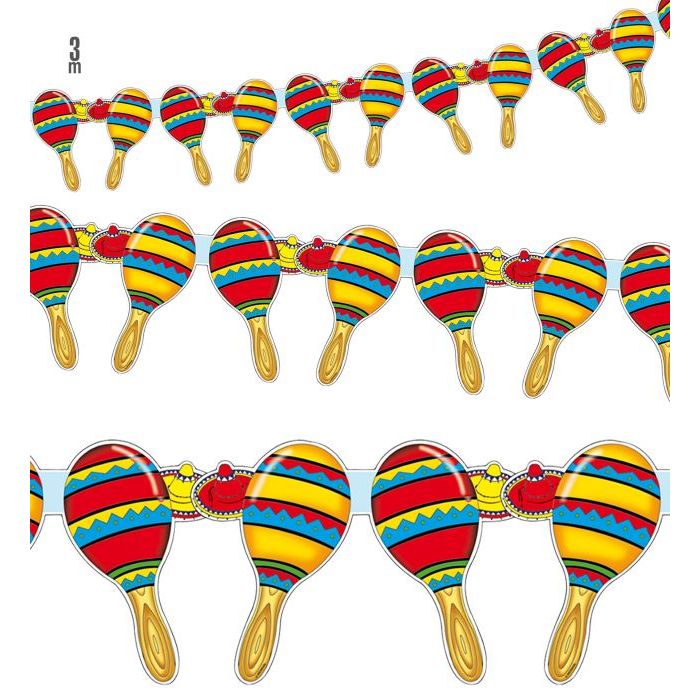 Mexicansk maracas guirlande - 3 m