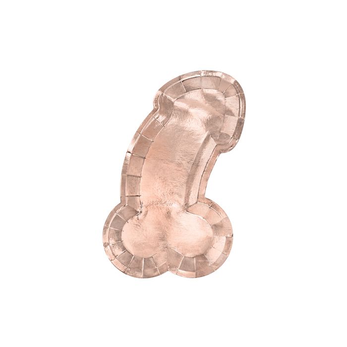 Rose Gold Penis Tallerken 6x - 26,5 x 15,5 cm