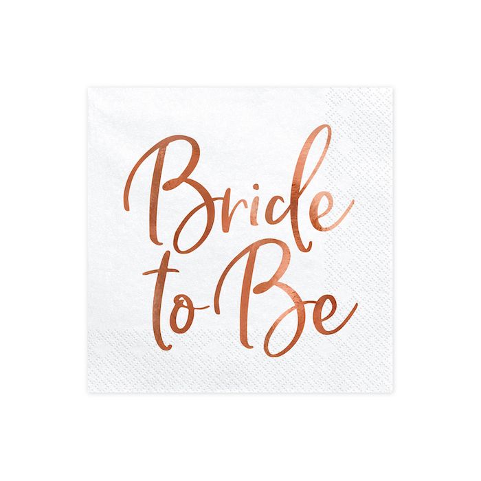 Rose Gold Bride To Be Servietter 20x - 33x33 cm