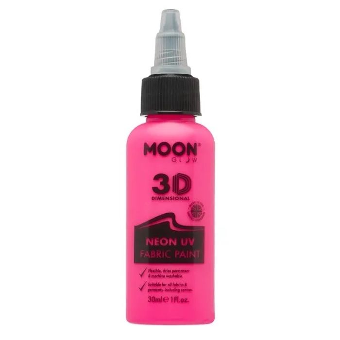 Neon UV Tekstilfarve Pink 30 ml Moon Creations