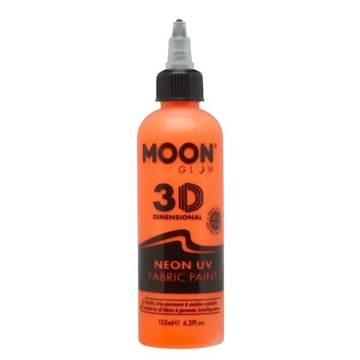 Neon UV Tekstilfarve Orange 125 ml Moon Creations