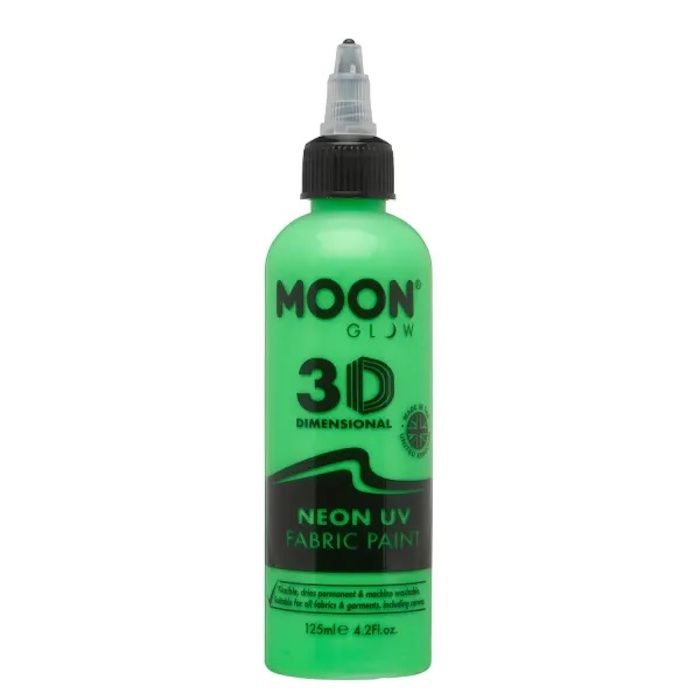 Neon UV Tekstilfarve Grøn 125 ml Moon Creations