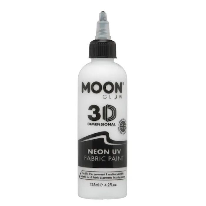 Neon UV Tekstilfarve Hvid 125 ml Moon Creations