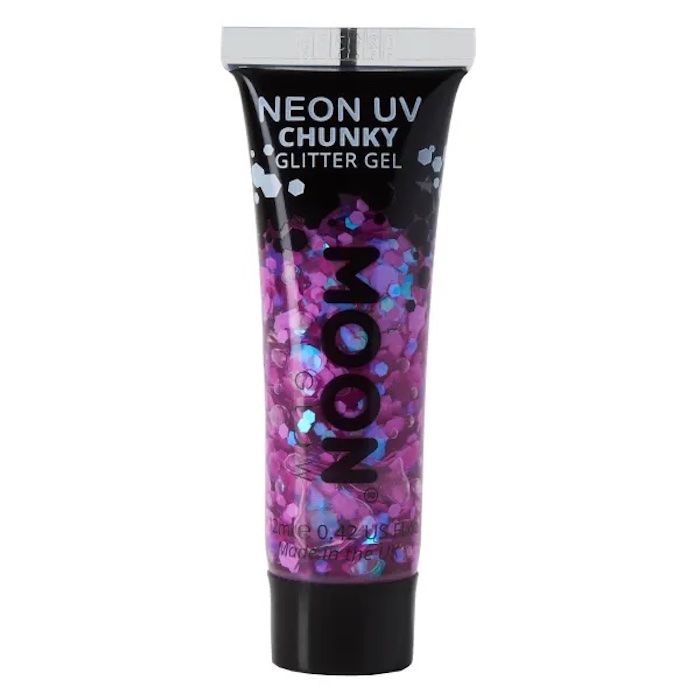 Neon UV Chunky Glitter Gel Lilla 12 ml Moon Creations