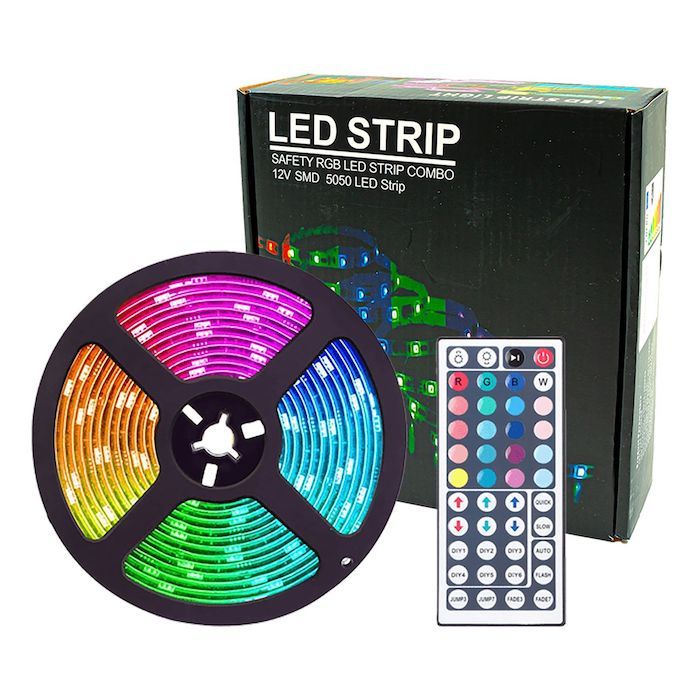 Farveskiftende LED strip 20 meter Inkl. Fjernbetjening