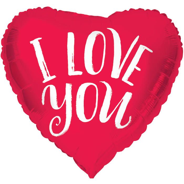 "I Love You" Hjerteformet Folie Ballon - 45 cm