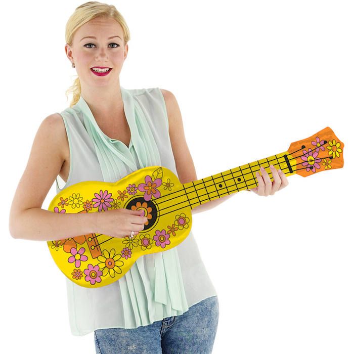 Oppustelig Ukulele Gul - 80 cm